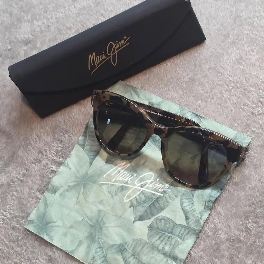 Maui Jim Ku'uipo Sunglasses Womens Brown Tortoise Polarized Cat Eye MJ799-18A